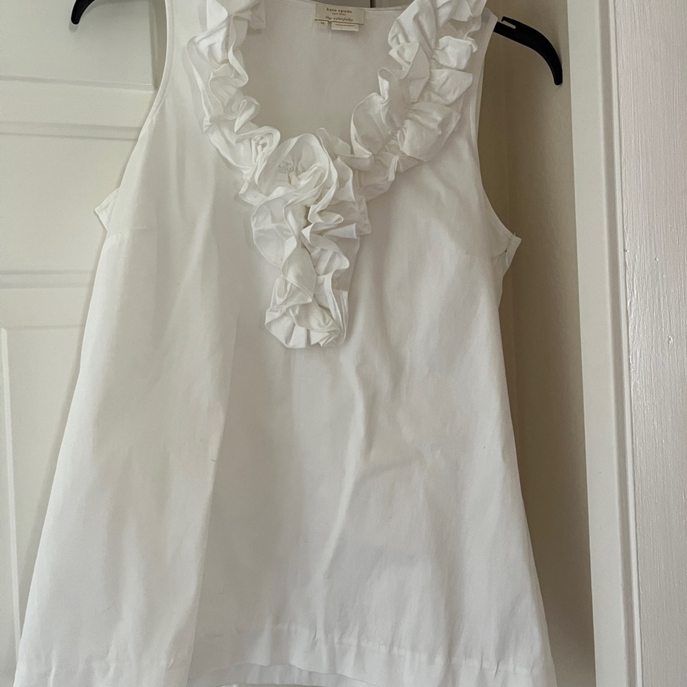 Kate Spade Ivory Ruffle Tank Top - Picture 5 of 7
